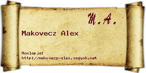 Makovecz Alex névjegykártya