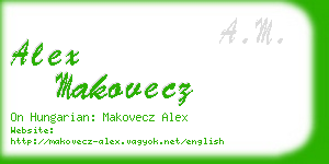 alex makovecz business card